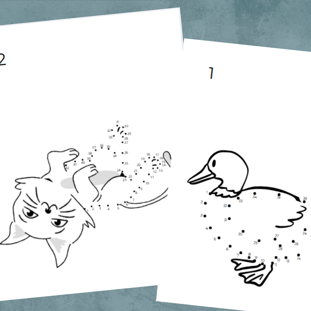 Prick till prick djur. Arbetsblad matematik