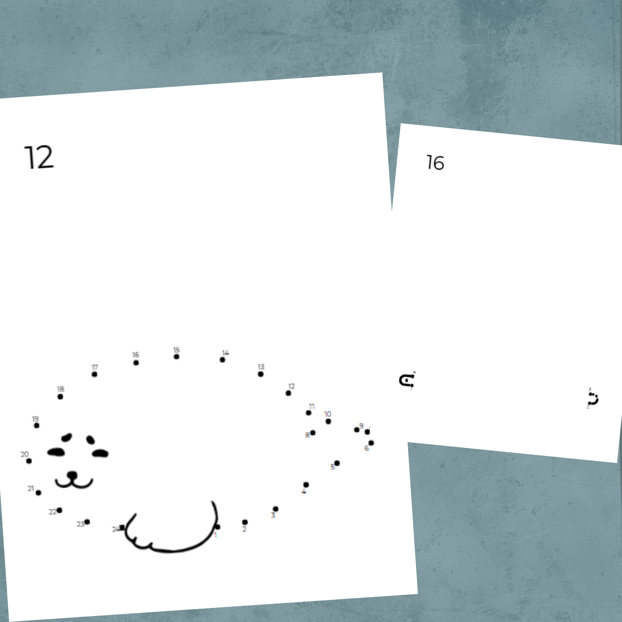 Prick till prick djur. Arbetsblad matematik