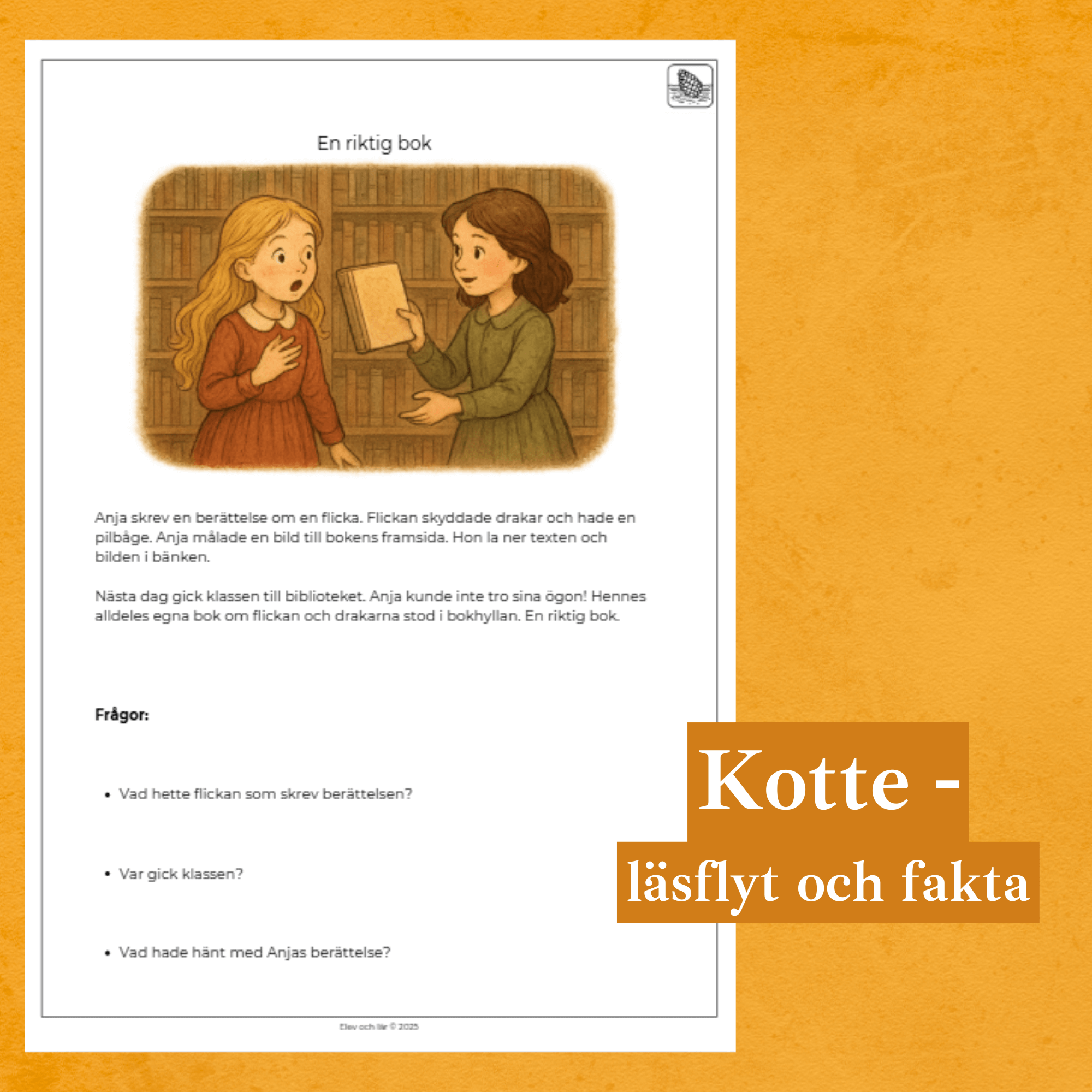 Differentierad läsförståelse - "En riktig bok", samma berättelse i fyra olika nivåer