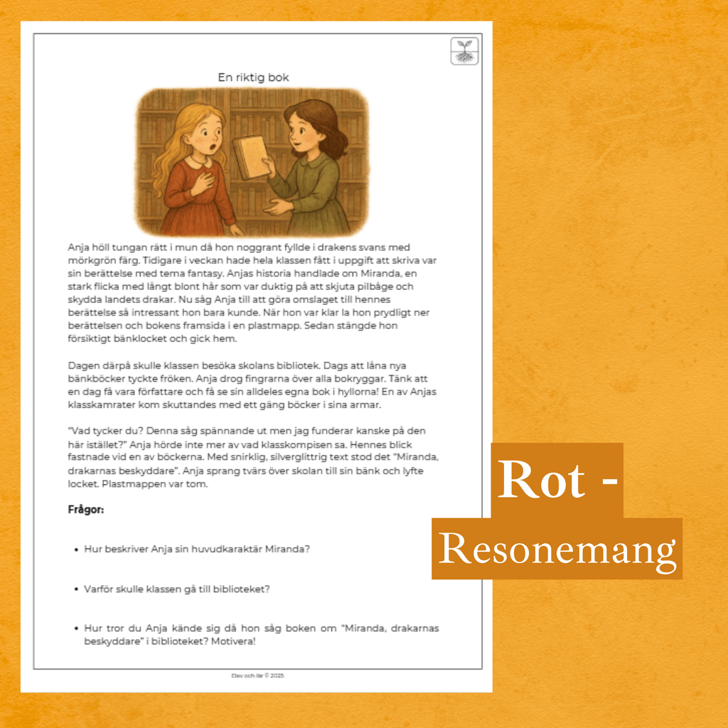 Differentierad läsförståelse - "En riktig bok", samma berättelse i fyra olika nivåer