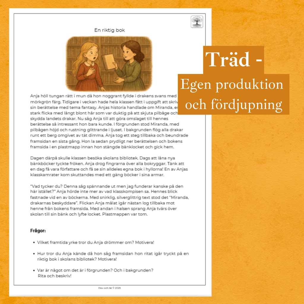 Differentierad läsförståelse - "En riktig bok", samma berättelse i fyra olika nivåer