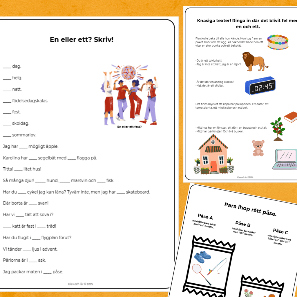 EN och ETT. Arbetshäfte med övningar för användning av en eller ett