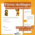 Differentierad läsförståelse - "Första skoldagen", samma berättelse i fyra olika nivåer