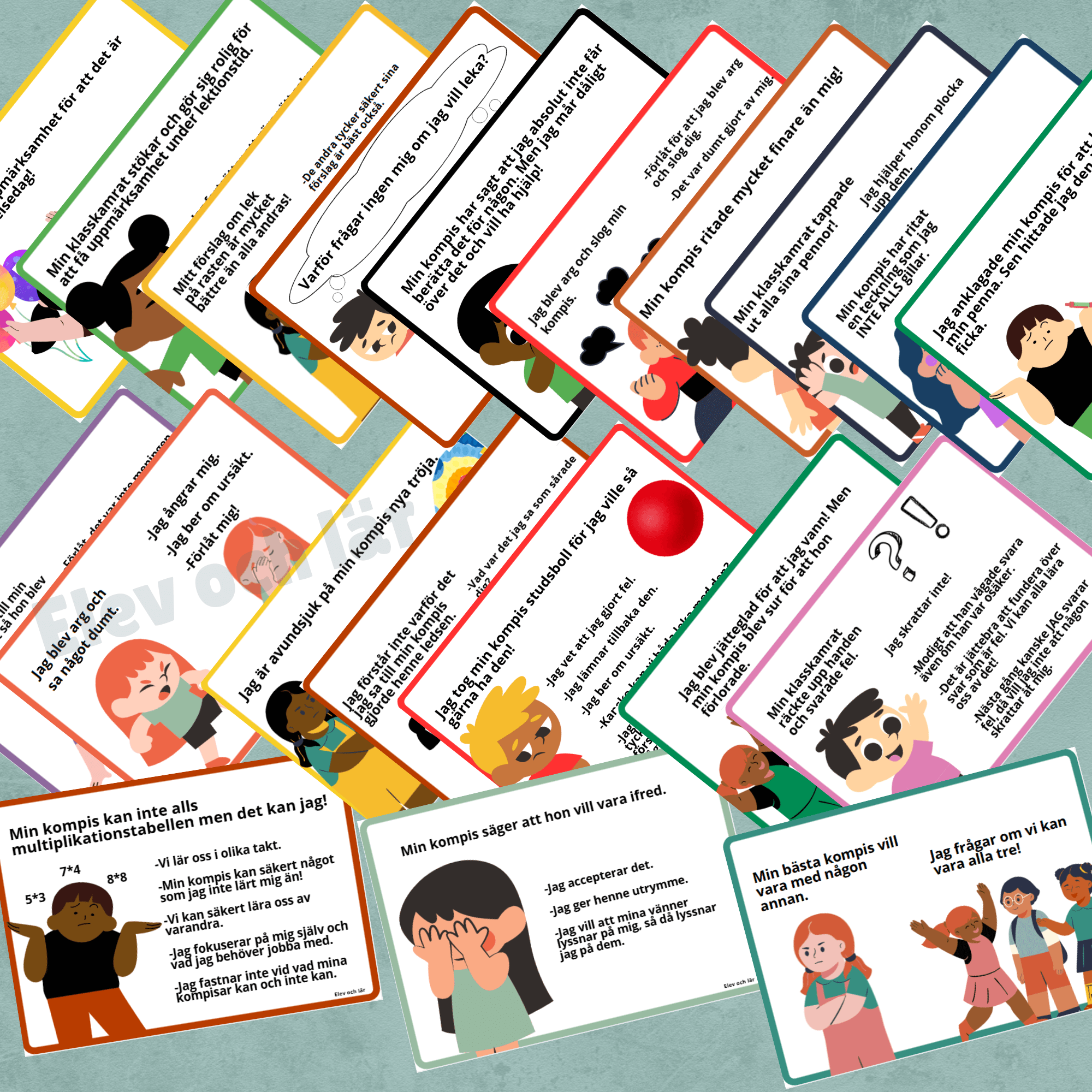 Värdegrund och konflikthantering. 20 samtalskort med elevnära scenarier