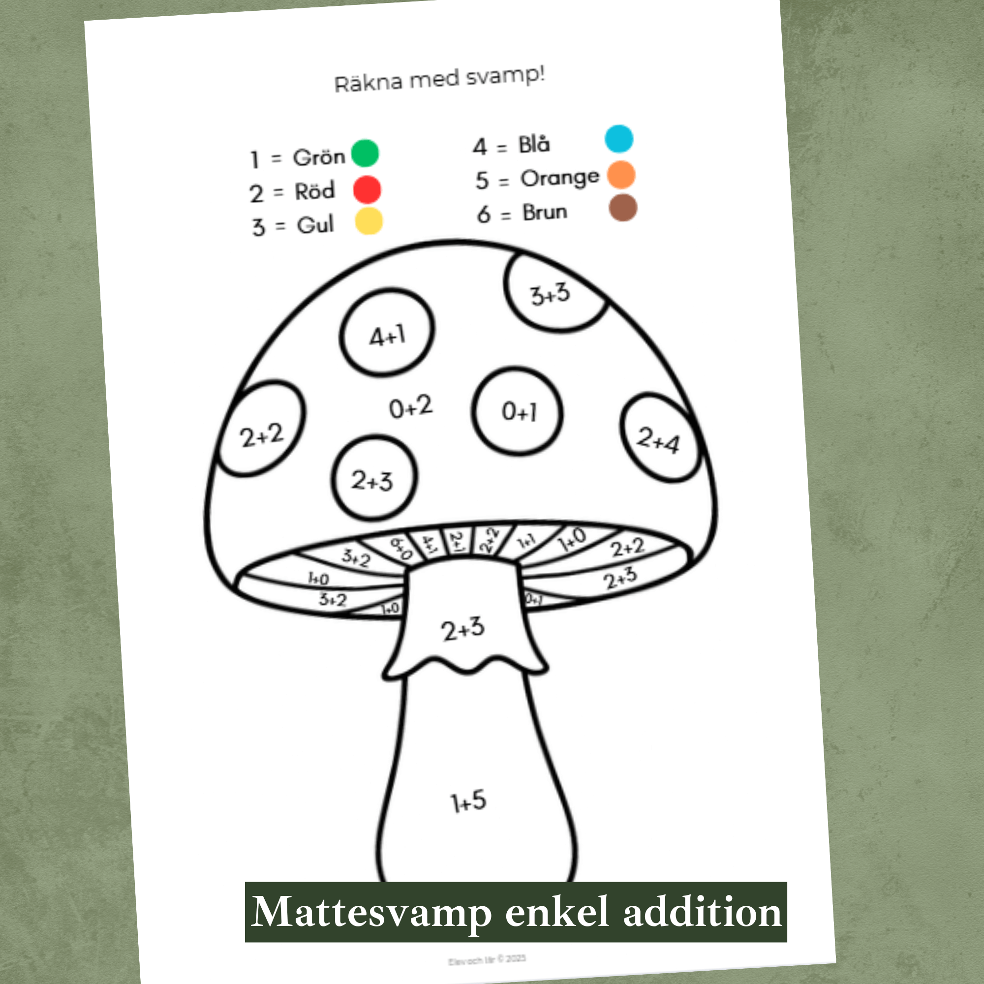 Svampar differentierat material. Faktatexter i två nivåer, svampens delar, mattesvamp, skriva egen faktatext