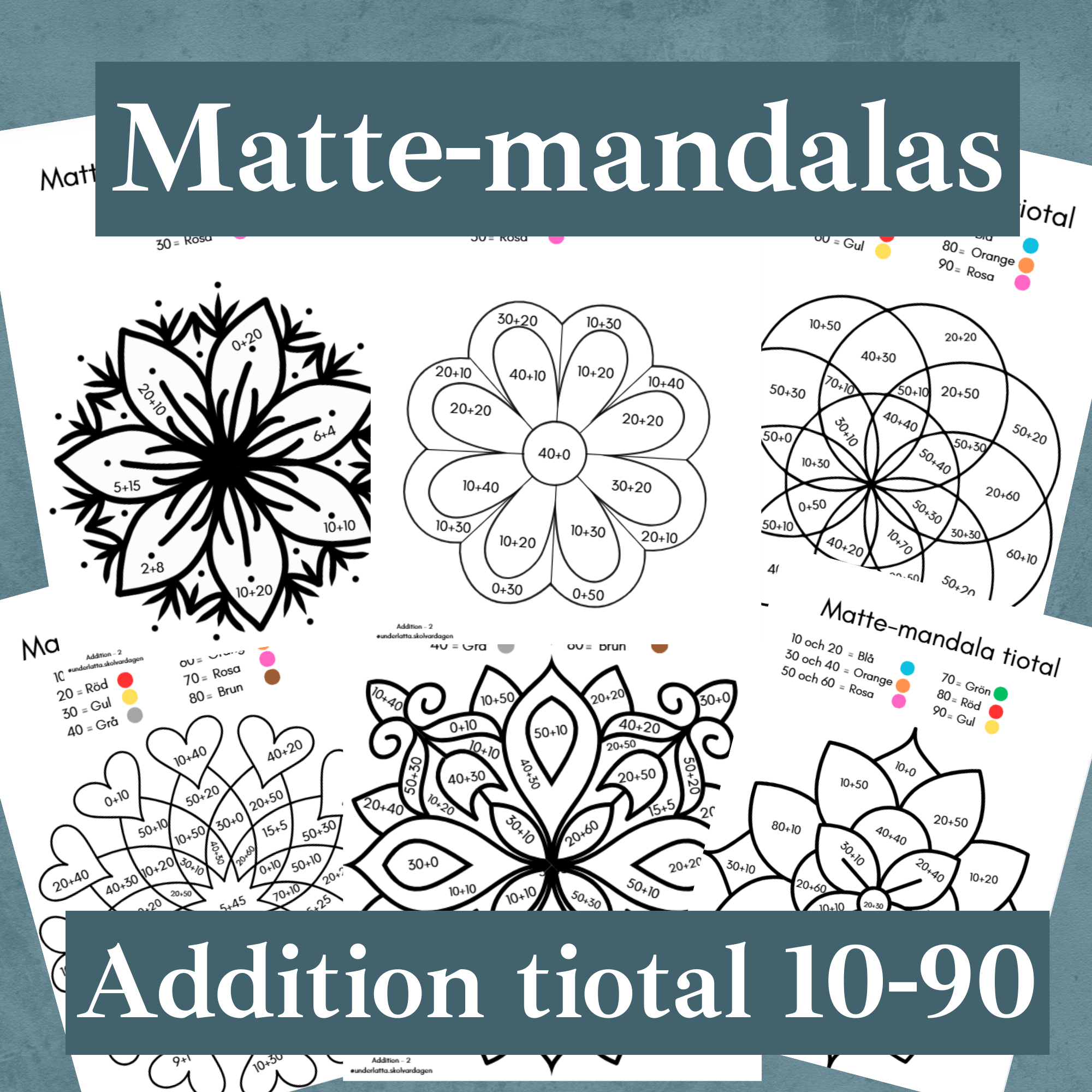 Matte-mandalas addition tiotal