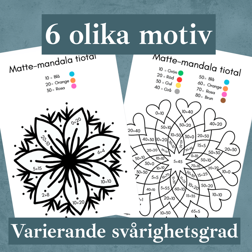 Matte-mandalas addition tiotal