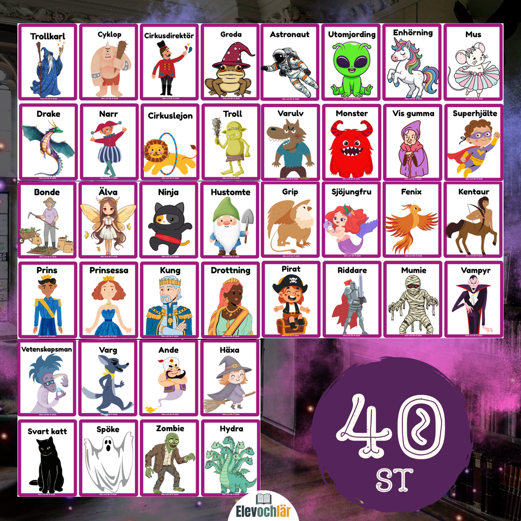 Bildkort Karaktärer - 40 kort för kreativt skrivande