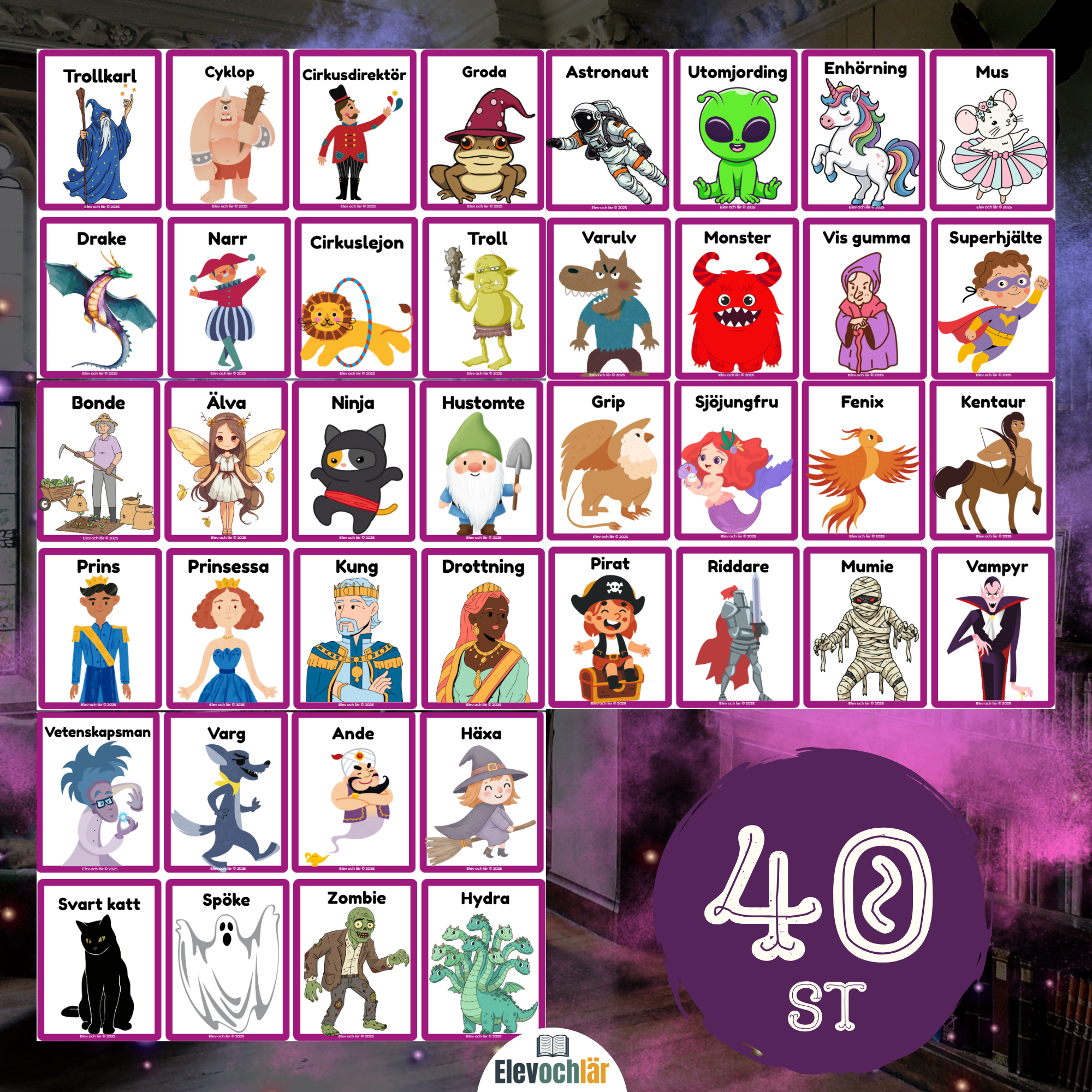 Bildkort Karaktärer - 40 kort för kreativt skrivande