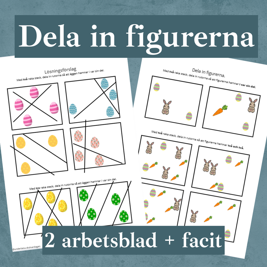 Dela in med streck! Arbetsblad matematik problemlösning