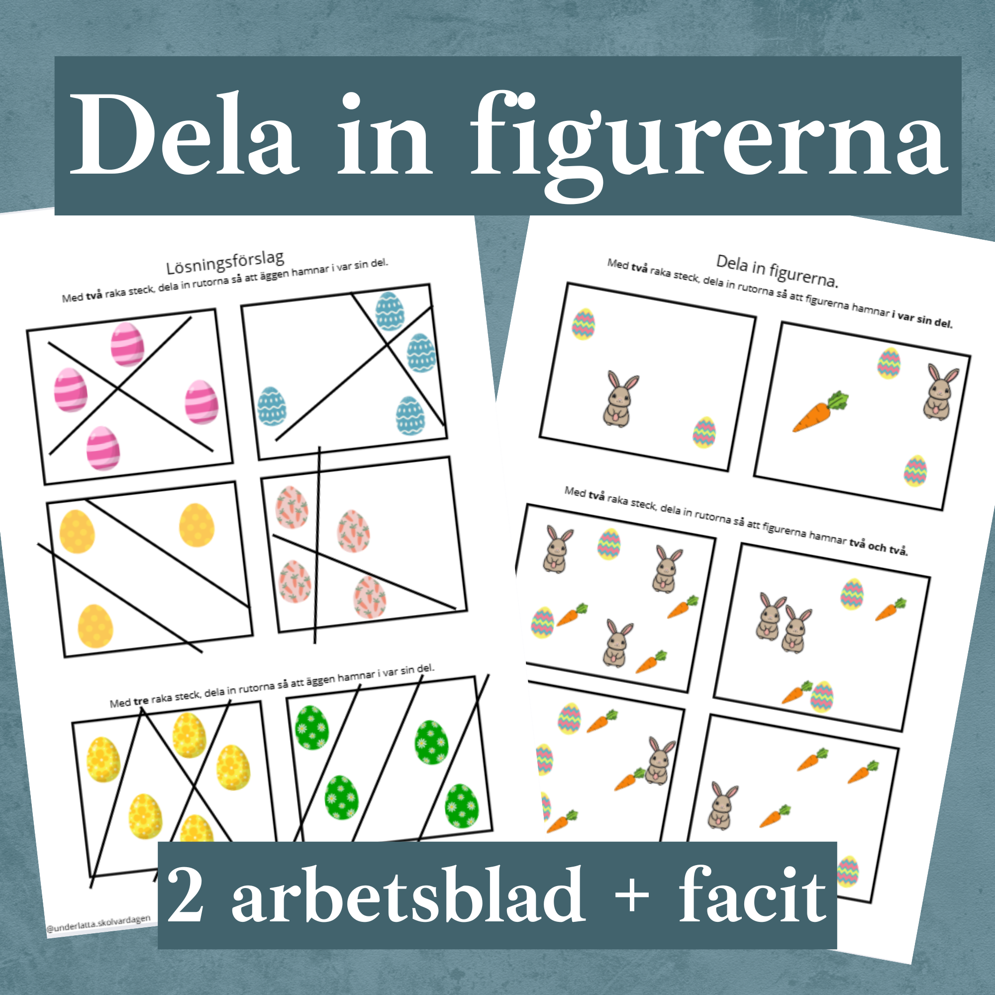 Dela in med streck! Arbetsblad matematik problemlösning
