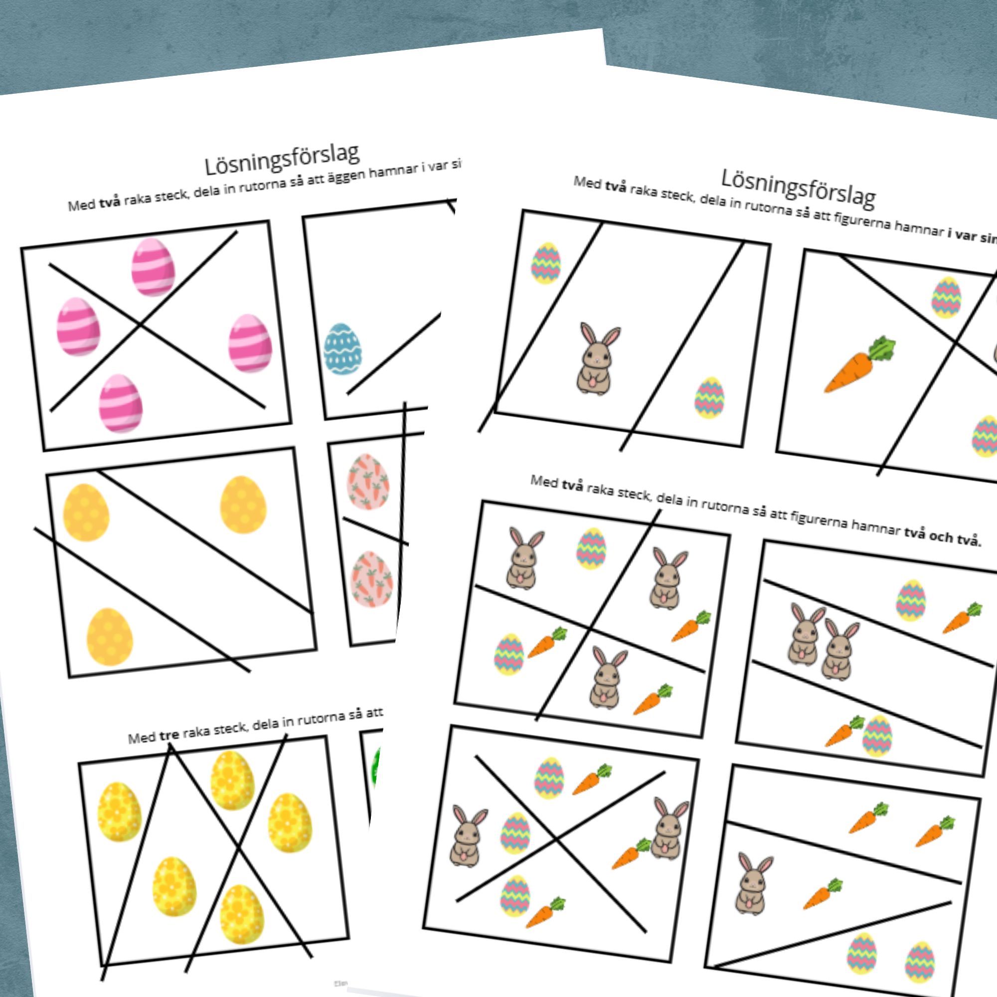 Dela in med streck! Arbetsblad matematik problemlösning