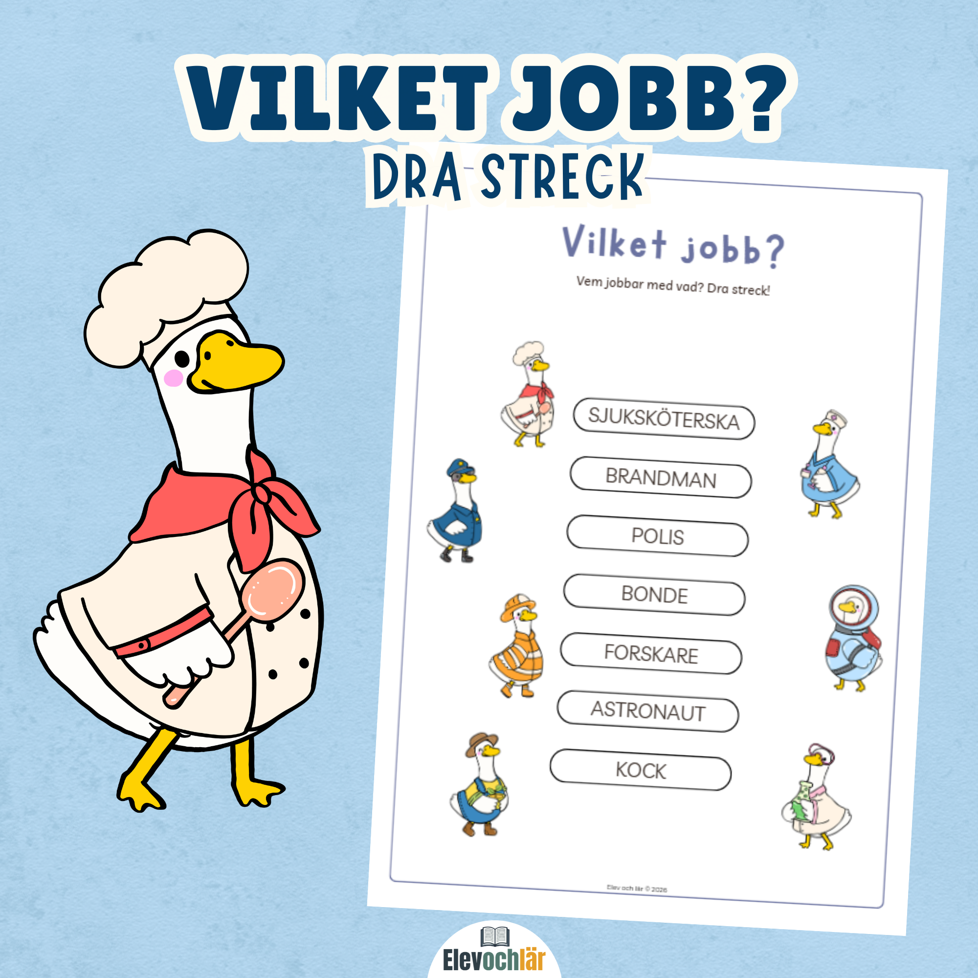Dra streck mellan ankor och deras yrken