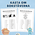 Kasta om bokstäverna - Katter och robot 2 arbetsblad