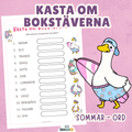 Kasta om bokstäverna. Sommar-ord + facit