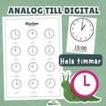 Klockan från analog till digital tid (hela timmar)
