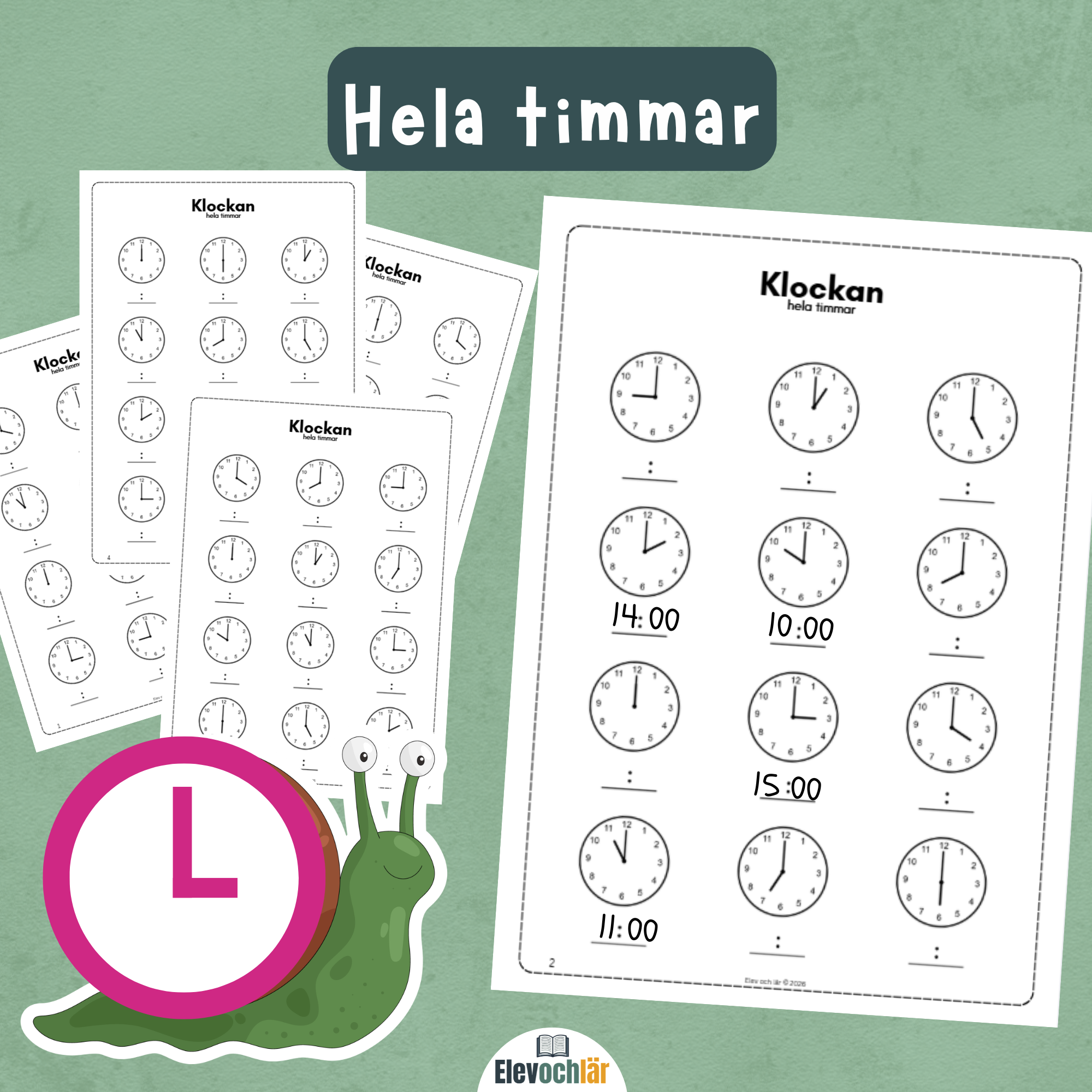 Klockan från analog till digital tid (hela timmar)