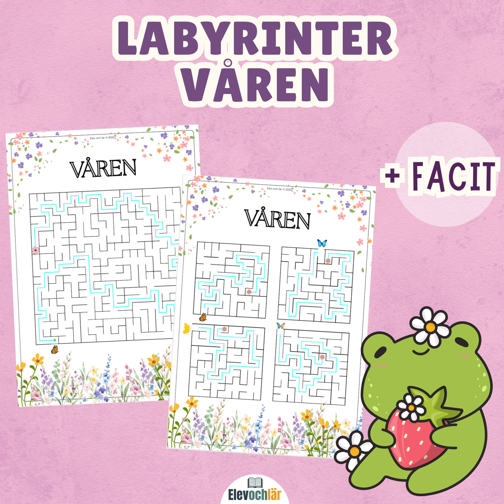 Labyrinter våren - hjälp fjärilen till blomman! + facit