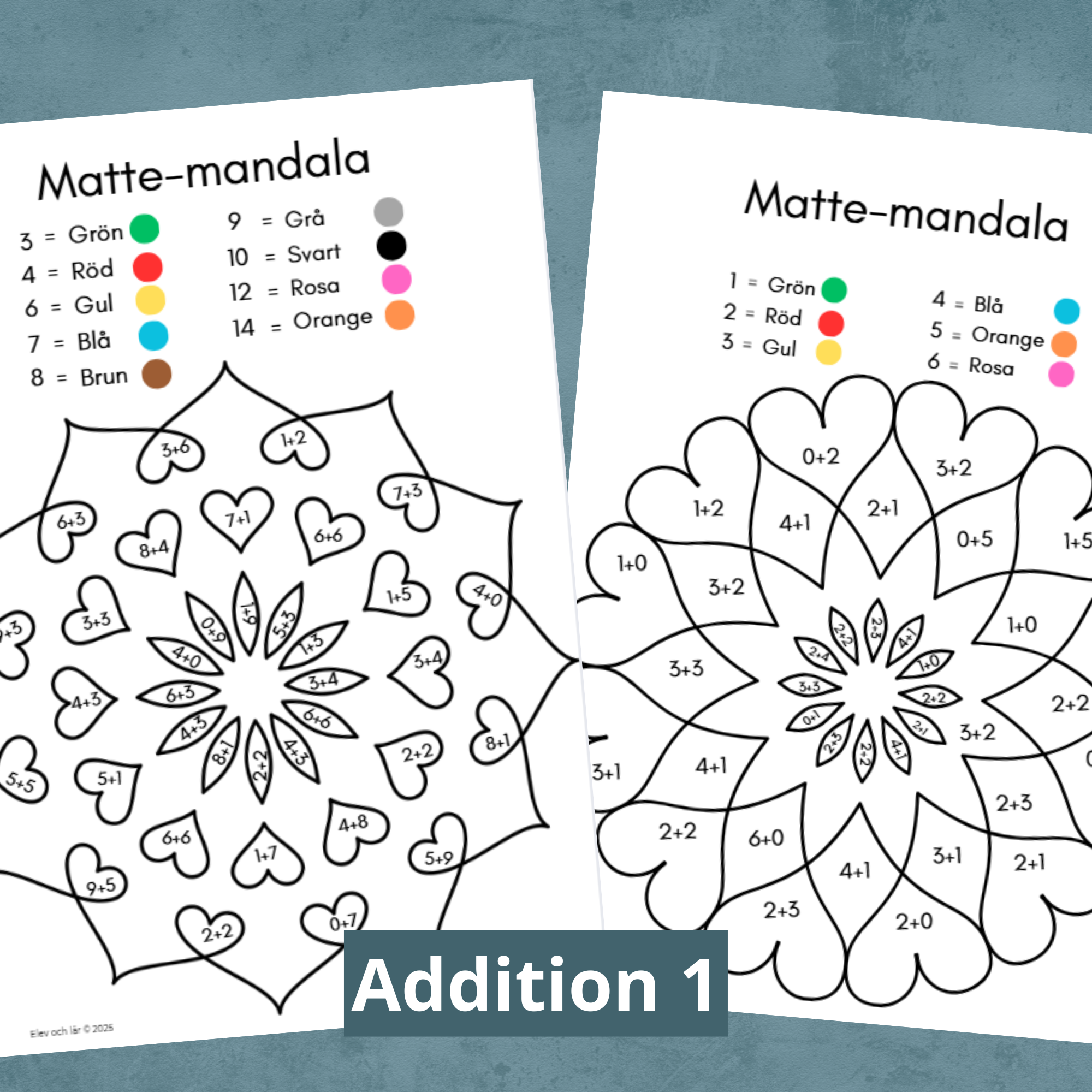 Matte-mandalas Addition 1. Enkel addition