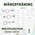 Mängdträning multiplikation saknad faktor