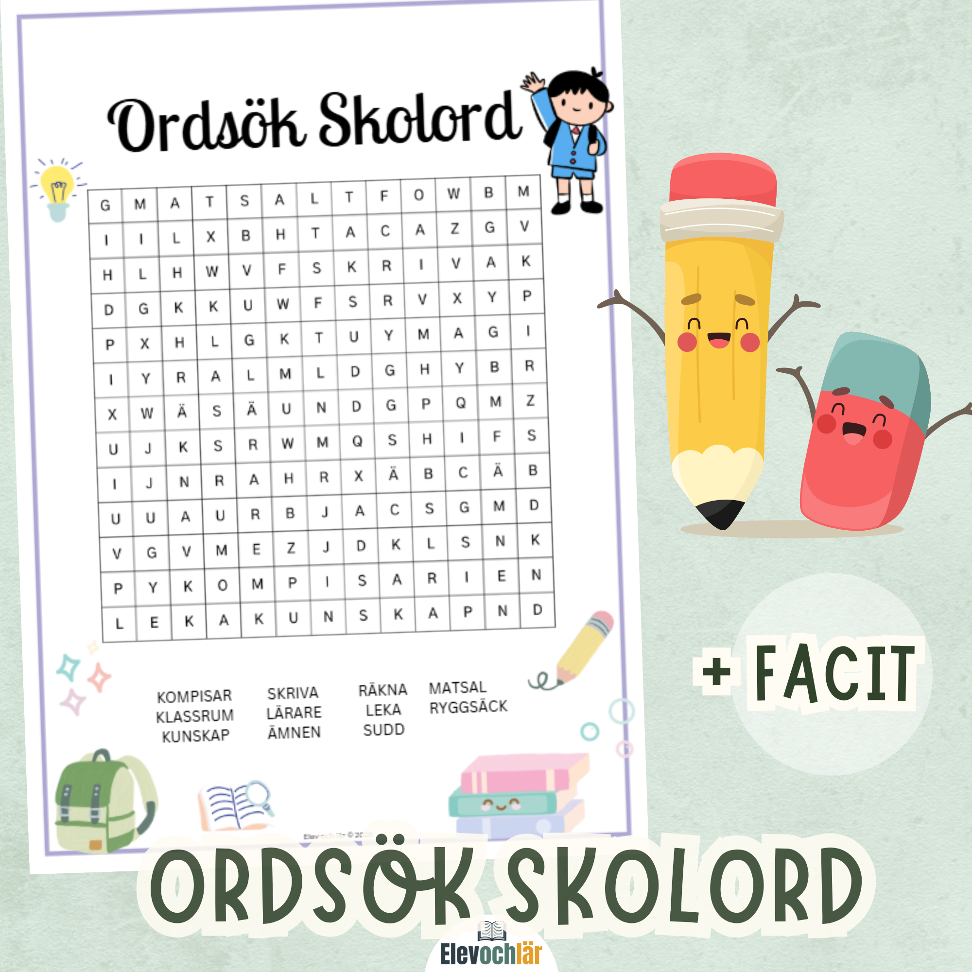 Skolord ordsök - träna på elevnära ord