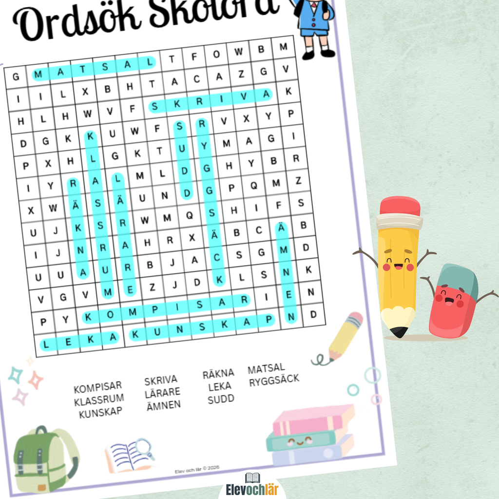 Skolord ordsök - träna på elevnära ord