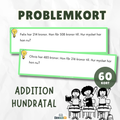 Mattekort problemlösning addition hundratal (60st)