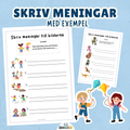 Skriv beskrivande meningar till bilderna - med exempel - 2 arbetsblad