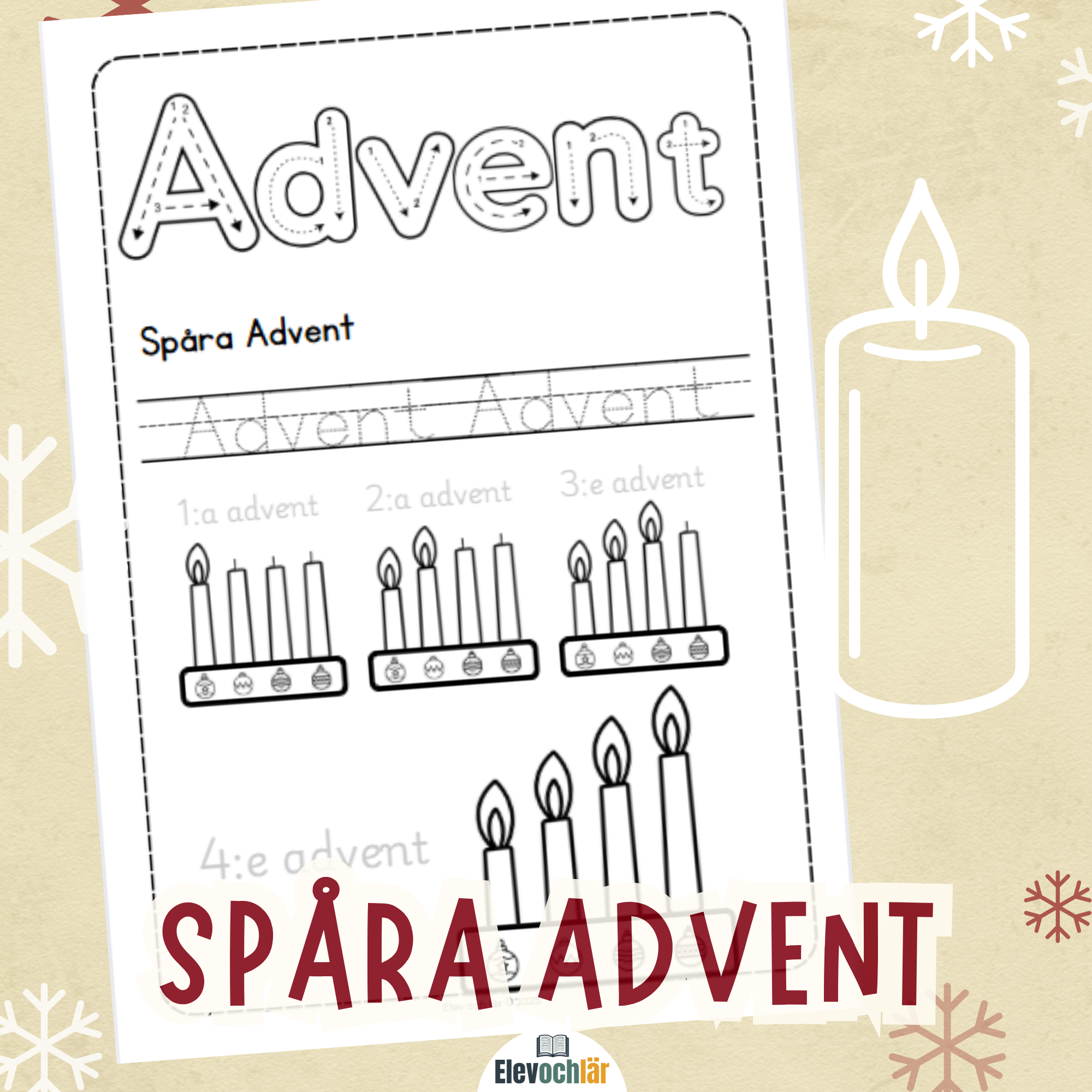 Spåra bokstäver - Advent