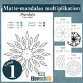 Matte-mandalas 1:ans multiplikationstabell (Fem st)