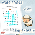 Word search - Farm animals + facit