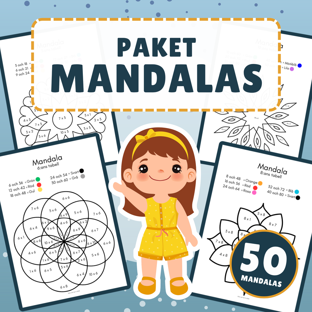Paket: Matte-mandalas 50st (ord. pris 200kr)