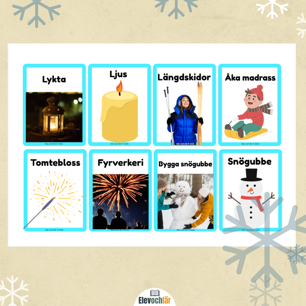 Bildkort Vinterord - 24 stycken bildstöd