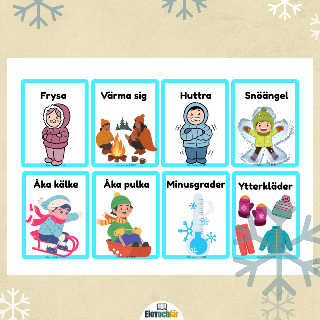 Bildkort Vinterord - 24 stycken bildstöd