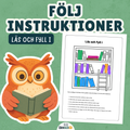Läs och fyll i - följ instruktionerna till bokhyllan