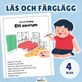Läs och färglägg - olika rum