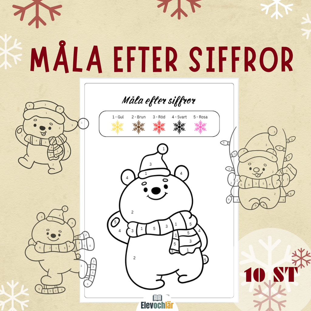 Måla efter siffror - målarbilder Jultema