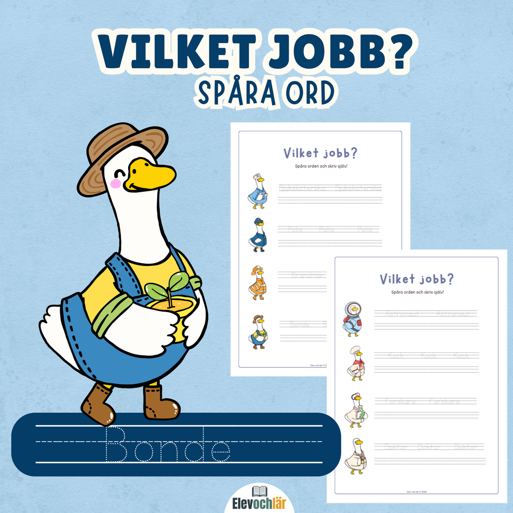 Vilket jobb? Spåra ord och forma bokstäverna själv - 2 arbetsblad