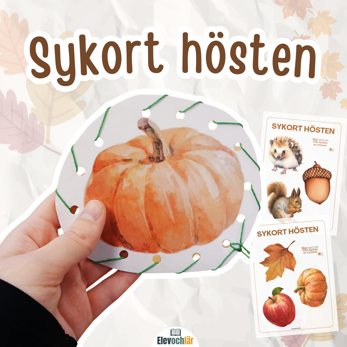 Sykort med hösttema. Ha syslöjd i klassrummet