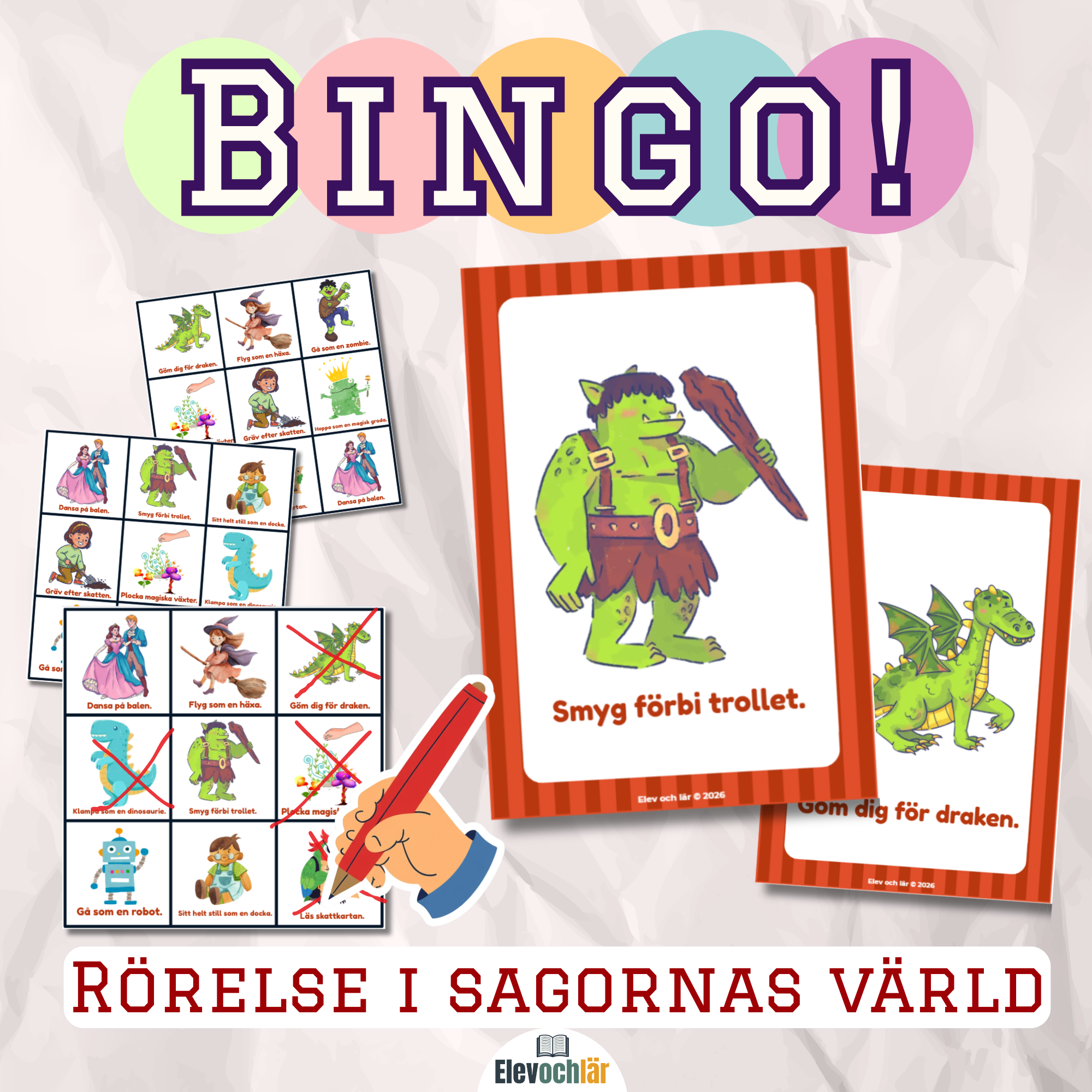 Rörelse-BINGO! I sagornas värld.